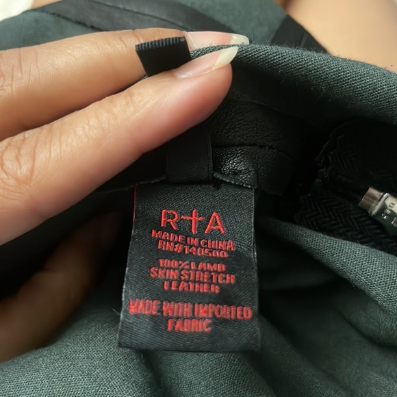 RtA Women's Black Zipped Leather Dress SZ. 4 - Picture 2 of 11